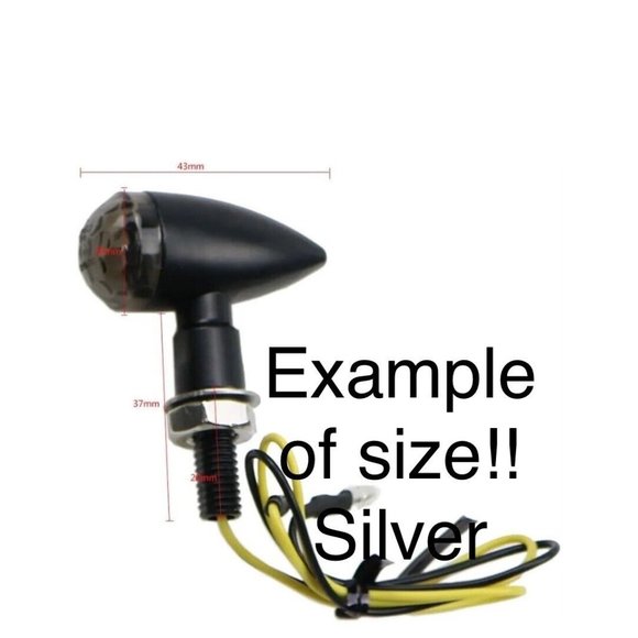 Motorcycle Turn Signals Light Chrome Silver Blinker Mini Bullet Indicator Set - Picture 6 of 6